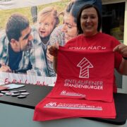 Messestand von Landesnetzwerk "Ankommen in Brandenburg"